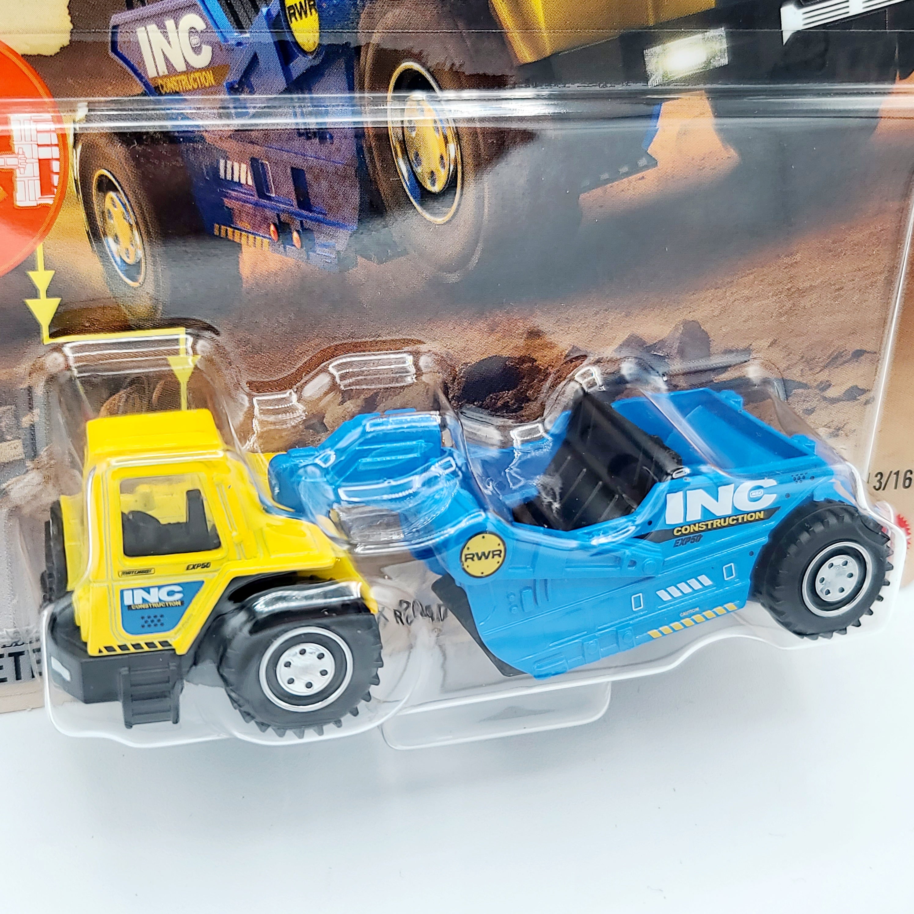 Matchbox MBX Road Scraper "INC Construction" (2025 Working Rigs - Mix 4)